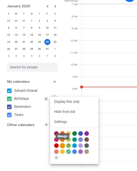 Using google calendar 