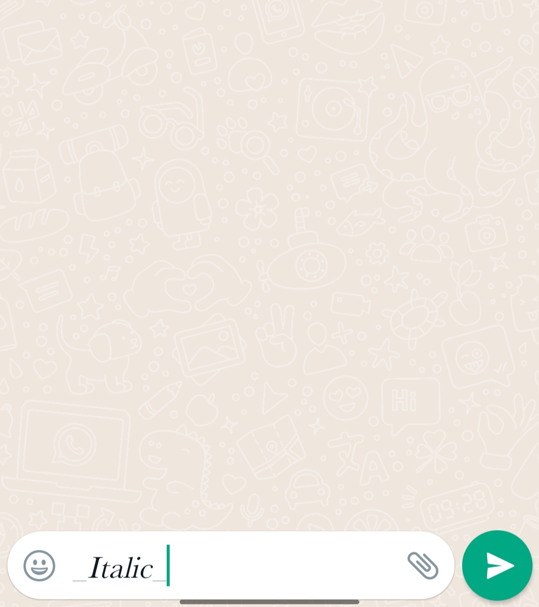 WhatsApp Text Italic